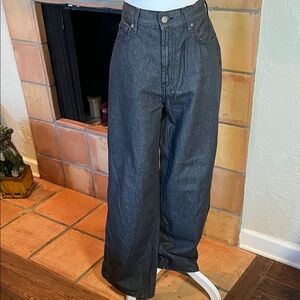 Zara Charcoal Wide-Leg High Waisted Jeans, size 4